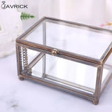 Nordic Glass Wedding Ring Box Eternal Flower Holder
