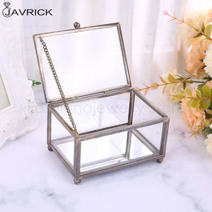 Nordic Glass Wedding Ring Box Eternal Flower Holder
