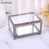 Nordic Glass Wedding Ring Box Eternal Flower Holder