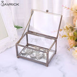 Nordic Glass Wedding Ring Box Eternal Flower Holder