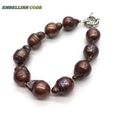 Brown Coffee Baroque Pearls Bracelet for Lady