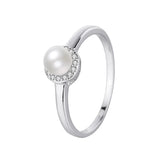 NA S925 Silver Ring - Zirconia Pearl Hand Ornament