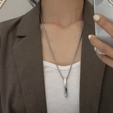 Stainless Steel Necklace Men Goth O Chain Pendant Long Necklace Women