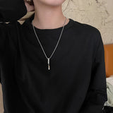 Stainless Steel Necklace Men Goth O Chain Pendant Long Necklace Women