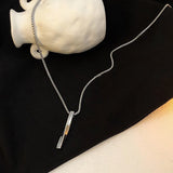 Stainless Steel Necklace Men Goth O Chain Pendant Long Necklace Women