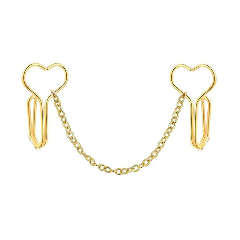 Stainless Steel Double Nose Chain Piercing