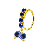Noctilucous Glass Bead Stone Nose Hoop Ring for Women