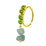 Noctilucous Glass Bead Stone Nose Hoop Ring for Women
