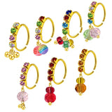 Noctilucous Glass Bead Stone Nose Hoop Ring for Women