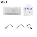 Disposable Sterile Nose Piercing Gun Kit with CZ Studs 20G