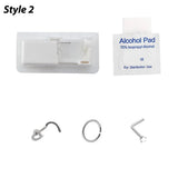 Disposable Sterile Nose Piercing Gun Kit with CZ Studs 20G