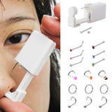 Disposable Sterile Nose Piercing Gun Kit with CZ Studs 20G