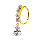 Colorful Dangle Nose Ring Stainless Steel Piercing Jewelry