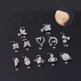 20G Stainless Steel Heart Nose Stud Body Piercing