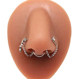 Stainless Steel Nose Ring with Chain for Women