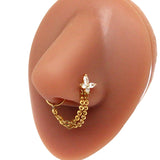 Stainless Steel Nose Ring with Chain for Women