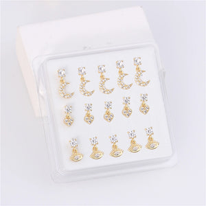 Crystal Zircon Nose Pin with Dangle