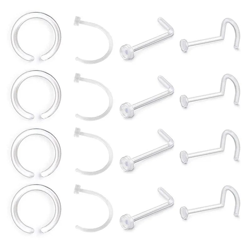 Clear Acrylic Nose Retainer Hoop Body Jewelry