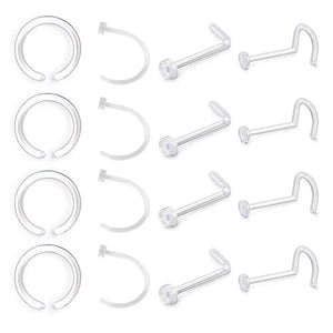 Clear Acrylic Nose Retainer Hoop Body Jewelry