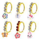 Butterfly Flower Plated Piercing Nose Ring
