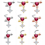 Dangle Nose Ring Butterfly Stainless Steel Bend Ring