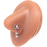 Dangle Nose Ring Butterfly Stainless Steel Bend Ring