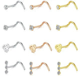 20G Corkscrew Nose Ring Nose Screw Surgical Steel Nostril Piercing
