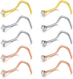 20G Corkscrew Nose Ring Nose Screw Surgical Steel Nostril Piercing