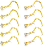 20G Corkscrew Nose Ring Nose Screw Surgical Steel Nostril Piercing