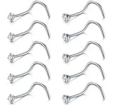 20G Corkscrew Nose Ring Nose Screw Surgical Steel Nostril Piercing