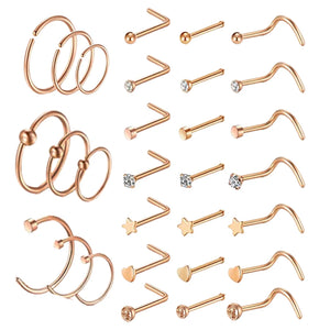 Nose Rings Set Piercing Charms Septum Jewelry Gift