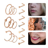 Nose Rings Set Piercing Charms Septum Jewelry Gift