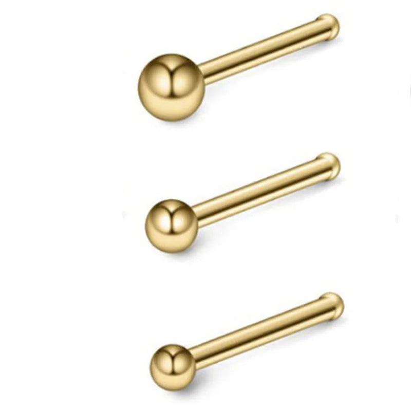925 Silver Nose Ring & Stud Set Classic Body Jewelry