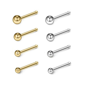 925 Silver Nose Ring & Stud Set Classic Body Jewelry