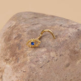 Evil Eye Nose Stud 316L Stainless Steel CZ Nose Ring Piercing