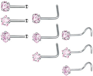 20g Stainless Steel Nose Stud Ring Set Nose Bone/L Shaped/Nose Screws Piercing