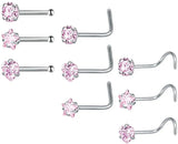 20g Stainless Steel Nose Stud Ring Set Nose Bone/L Shaped/Nose Screws Piercing
