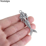 5Pcs Mermaid Charms Necklaces Pendants Ocean Beach Women Accessories