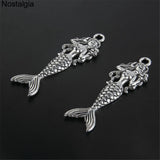 5Pcs Mermaid Charms Necklaces Pendants Ocean Beach Women Accessories