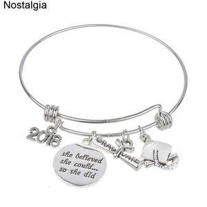 Graduation Cap Charm Bangle Graduation Gift