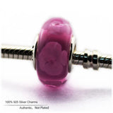Roses Glass Bead Sterling Silver Jewelry for Bracelets
