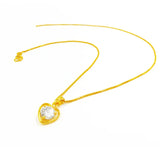 Love Heart Clavicle Chain 14k Yellow Pendant Necklace