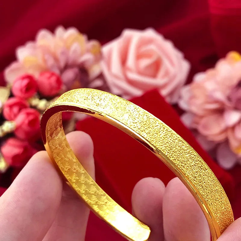 Retro 14k Bracelet for Women Wedding Jewelry Statement Bangles