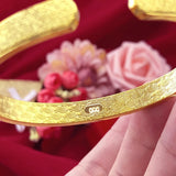 Retro 14k Bracelet for Women Wedding Jewelry Statement Bangles