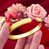 Retro 14k Bracelet for Women Wedding Jewelry Statement Bangles