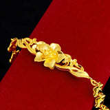 Romantic Flower 18K Bracelet for Women Wedding Engagement Charm Bracelet