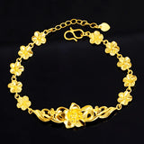 Romantic Flower 18K Bracelet for Women Wedding Engagement Charm Bracelet