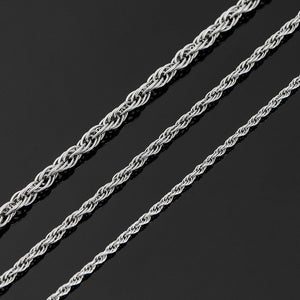 Stainless Steel Necklace Twists Rope Chain Men Women
