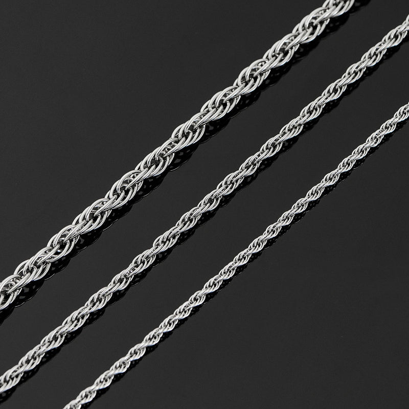 Stainless Steel Necklace Twists Rope Chain Men Women