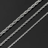 Stainless Steel Necklace Twists Rope Chain Men Women